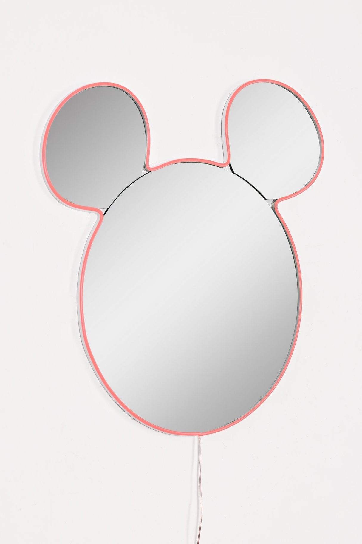 Oglinda decorativa Mickey Mirrorland, roz - alb - galben, 53x50 cm - Pink