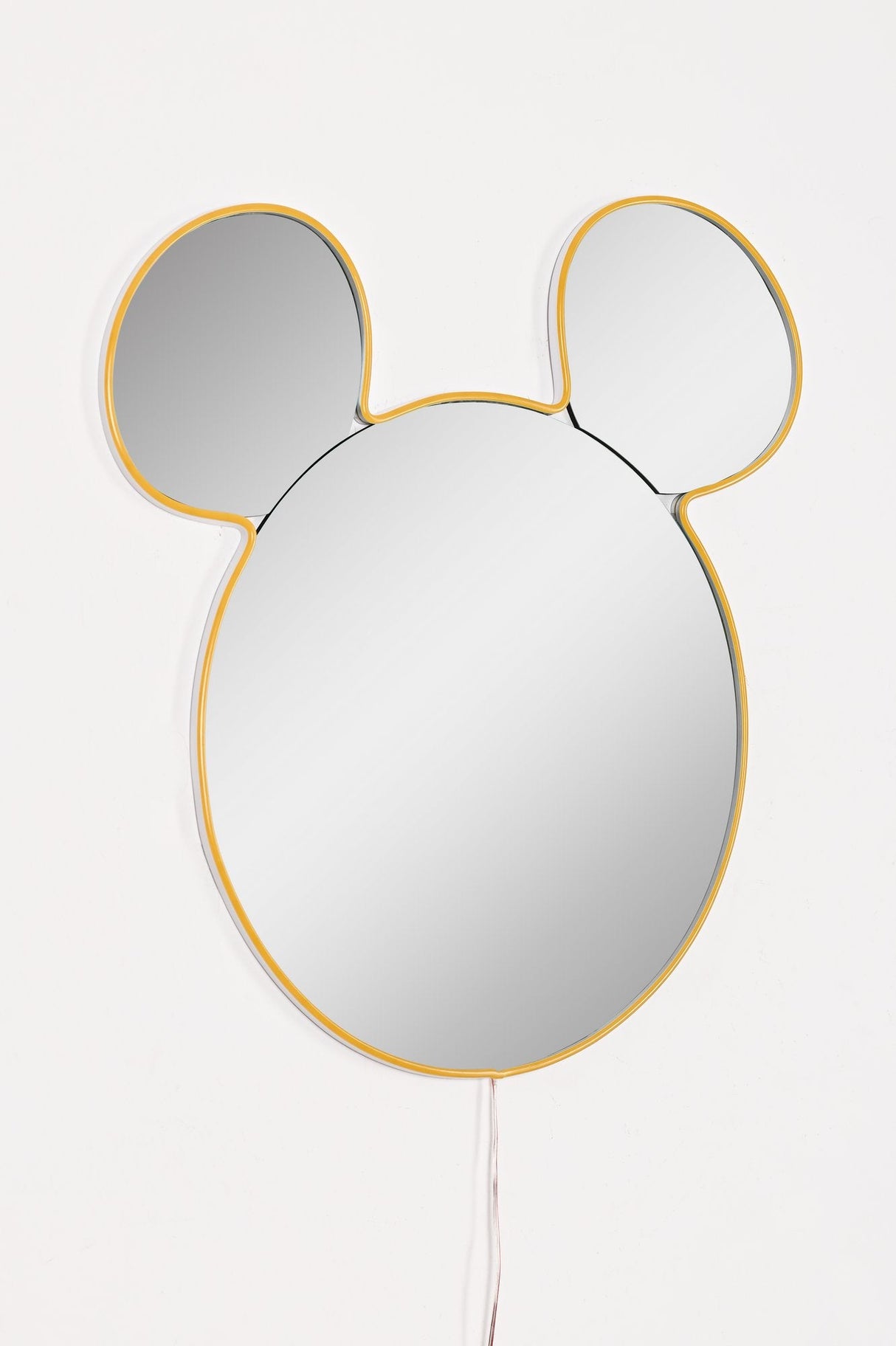 Oglinda decorativa Mickey Mirrorland, roz - alb - galben, 53x50 cm - Yellow