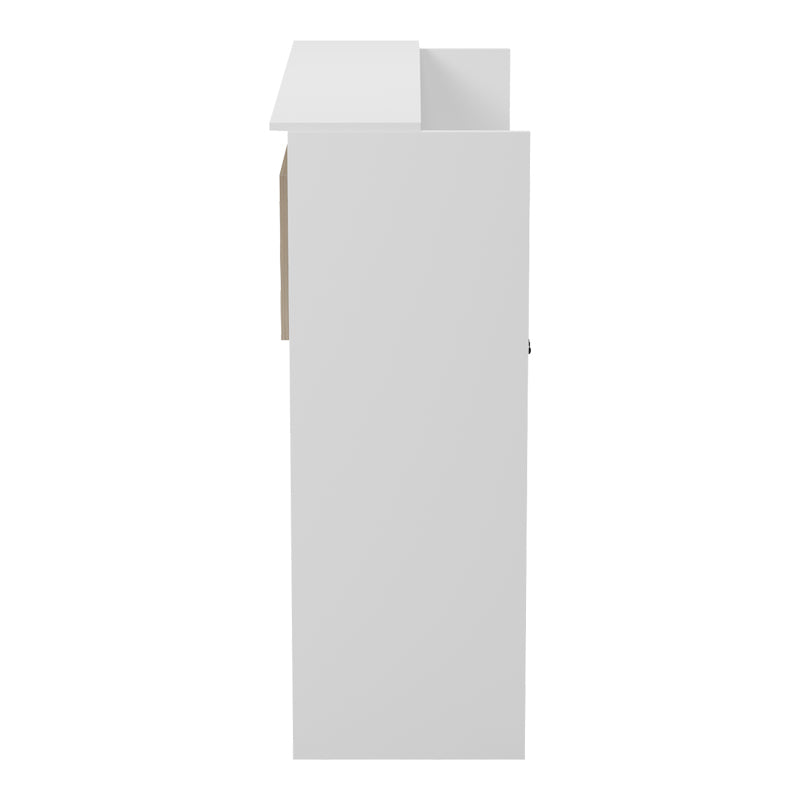 Receptie Optima cu LED, 110x40x110 cm - Sonoma-Alb
