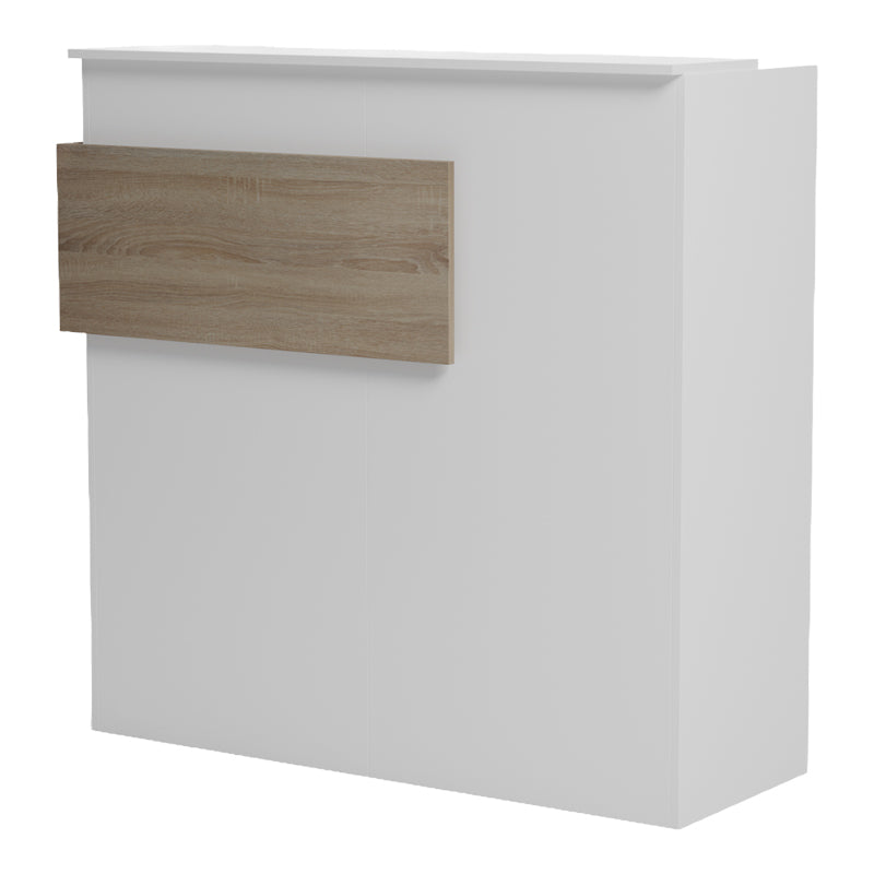 Receptie Optima cu LED, 110x40x110 cm - Sonoma-Alb