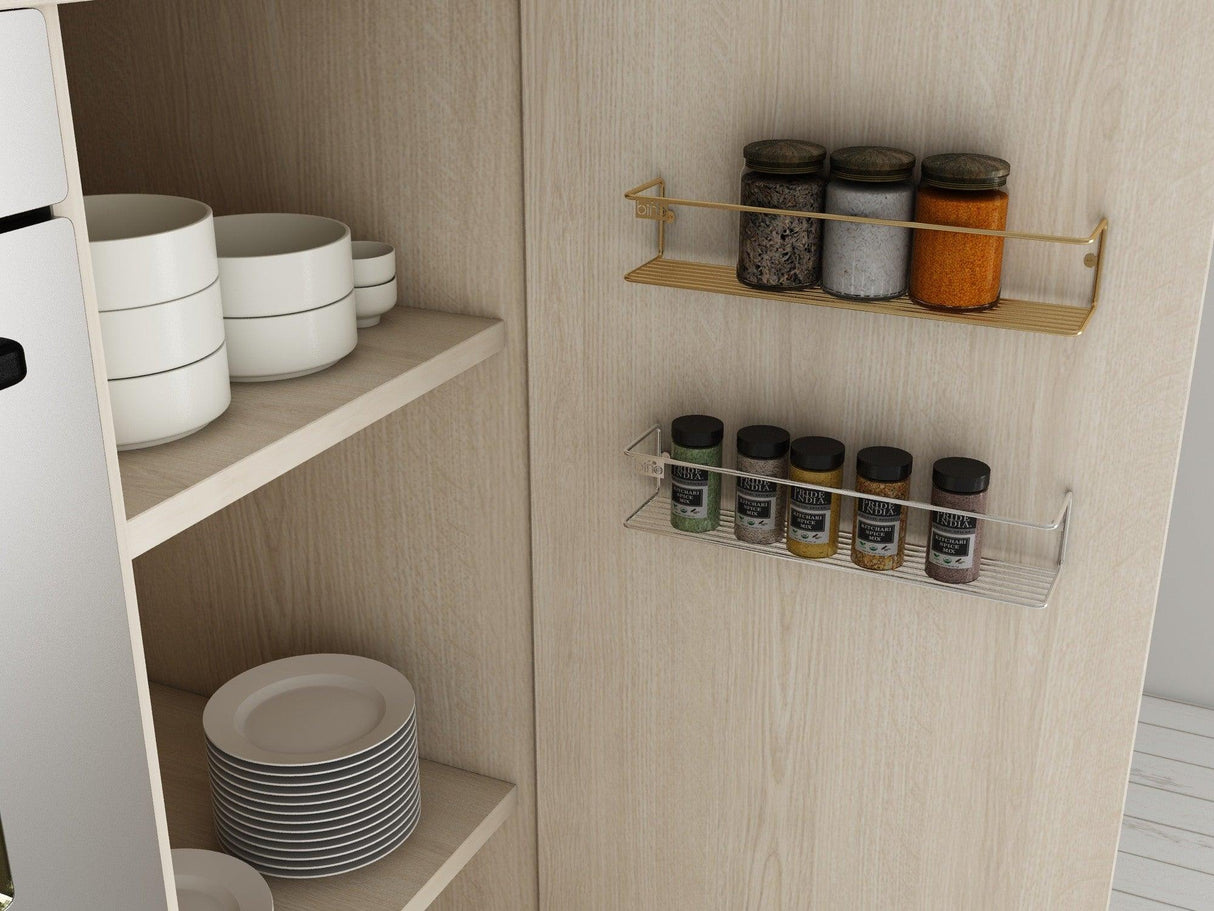 Organizator cu Rafturi pentru Perete/Usa, Auriu, 33x7x7 cm