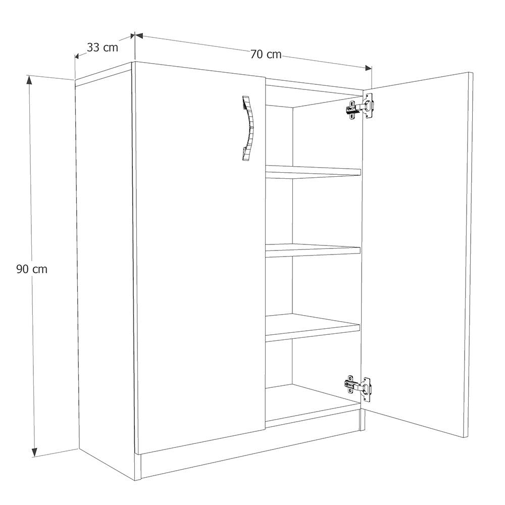 Pantofar A2620 Home Collection® Double, 2 usi, 3 rafturi, capacitate 12-16 perechi, Alb, 70x90x33 cm