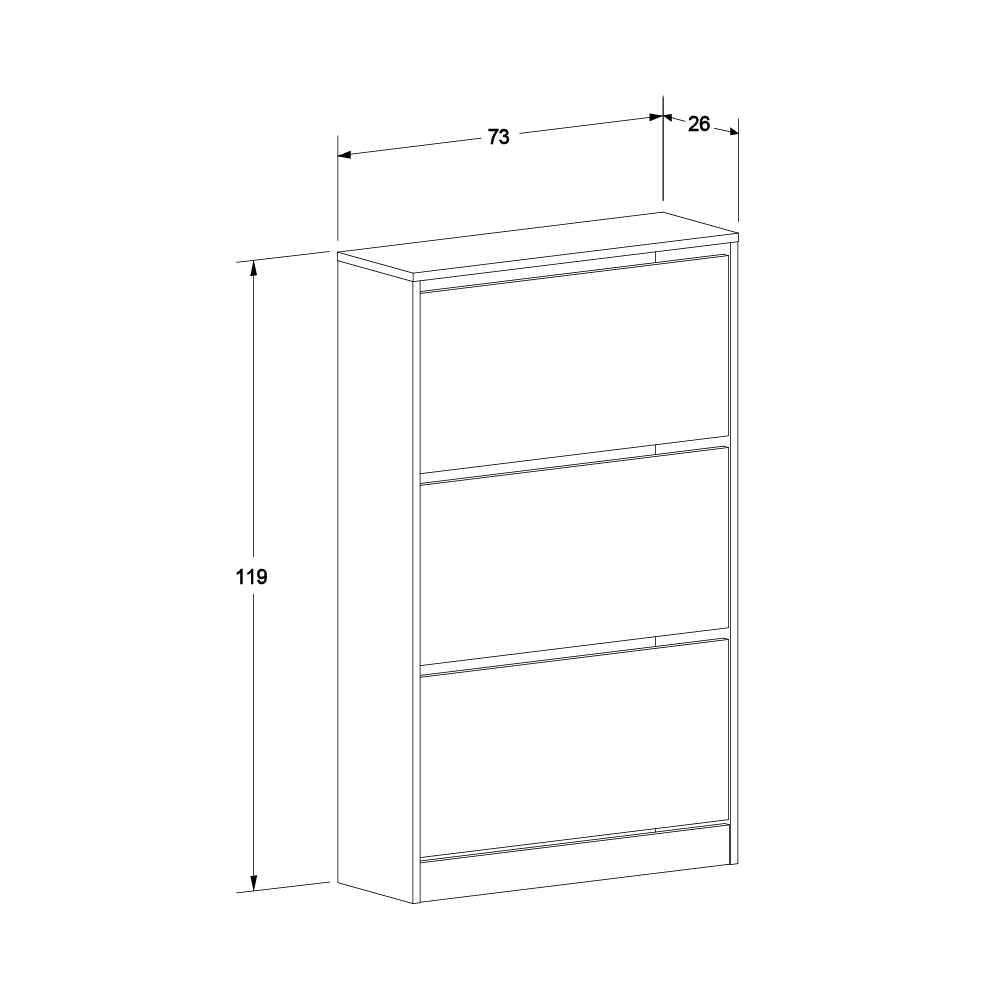 Pantofar SHC-530-BB-1 Home Collection® Max Plus, 18 Perechi, 3 Compartimente, 73x119x26 cm - Maro | SKU: SHC-530-OO-1