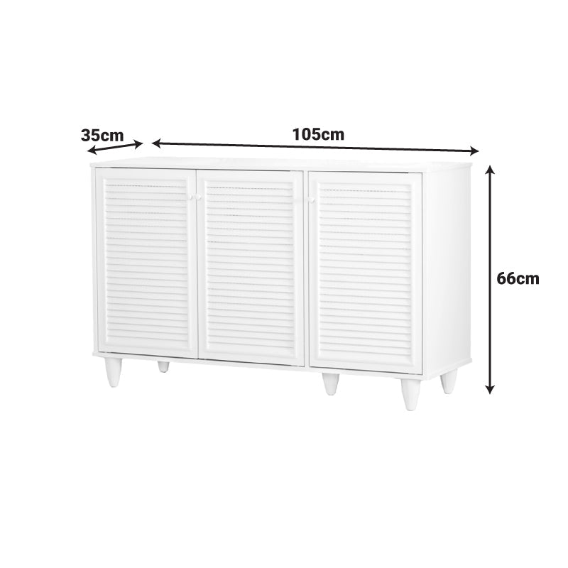 Dulap pantofi Ronan, 105x35x66 cm - Alb
