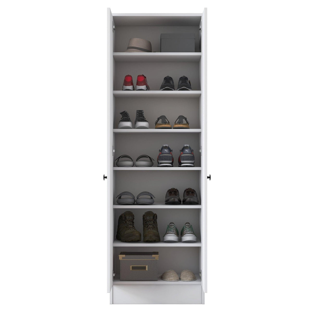Pantofar Vivre cu 6 rafturi, Alb, 60x183x38 cm - Alb