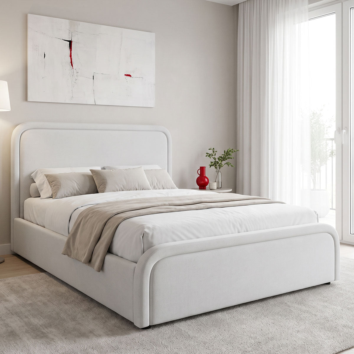 Pat Bendy, cu depozitare, Diverse culori, 120x200 cm - Bej - Gri | SKU: 388-000035 | Pat Bendy, cu depozitare, 120x200 cm, varianta Bej - Gri, produs pentru amenajarea locuinței, disponibil online în România la CasaMob