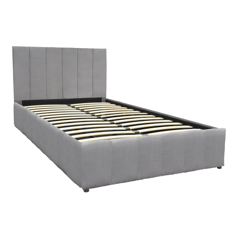 Pat cu spatiu de depozitare Snuggle, Catifea, Antracit - Gri, 120x200 cm - Gri