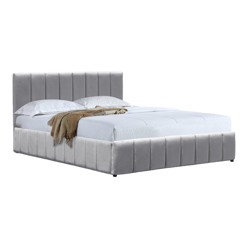Pat cu spatiu de depozitare Snuggle, Catifea, Antracit - Gri, 160x200 cm - Pat cu spatiu de depozitare Snuggle, Catifea, Antracit - Gri, 160x200 cm - 388-000022
