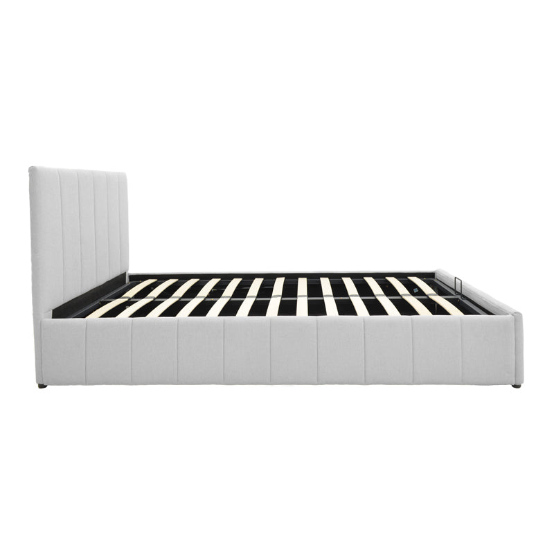 Pat cu spatiu de depozitare Snuggle, Bej - Gri, 120x200 cm - Gri