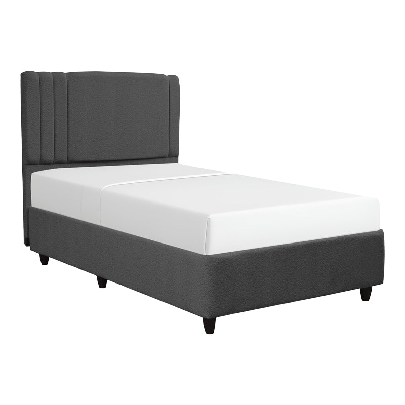 Pat cu spatiu depozitare Lineo single boucle, antracit, 120x200 cm