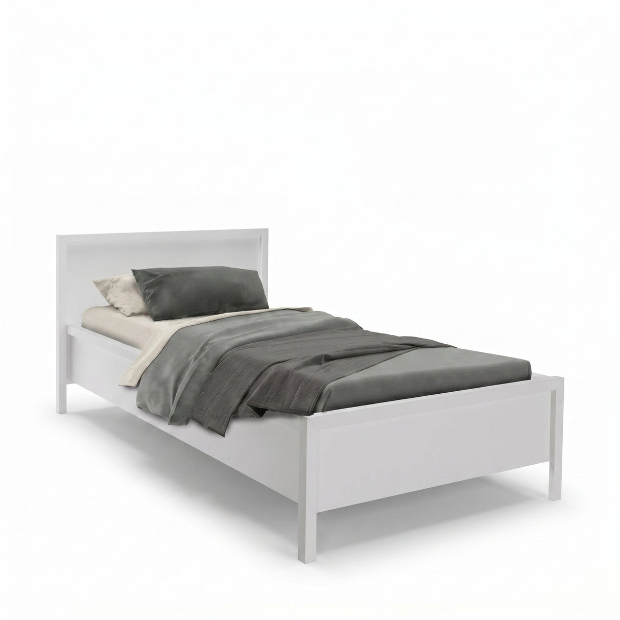 Pat de o persoana KRY-991-BB-2 Home Collection® Rustic, Alb, 118x89x207 cm