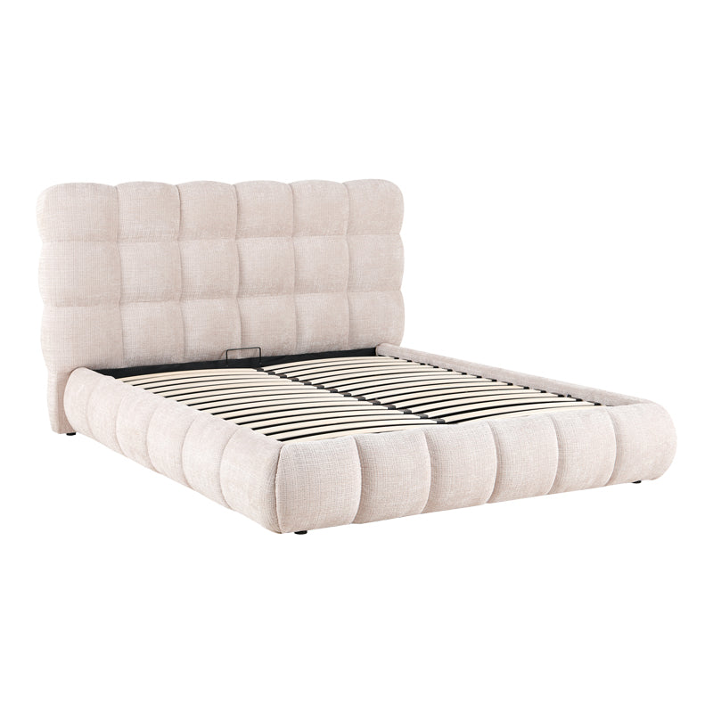 Pat dublu Abena, cu depozitare, bouclé, Diverse culori, 160x200 cm - Crem | SKU: 279-000028 | Pat dublu Abena, cu depozitare, bouclé, 160x200 cm, varianta Crem, produs pentru amenajarea locuinței, disponibil online în România la CasaMob