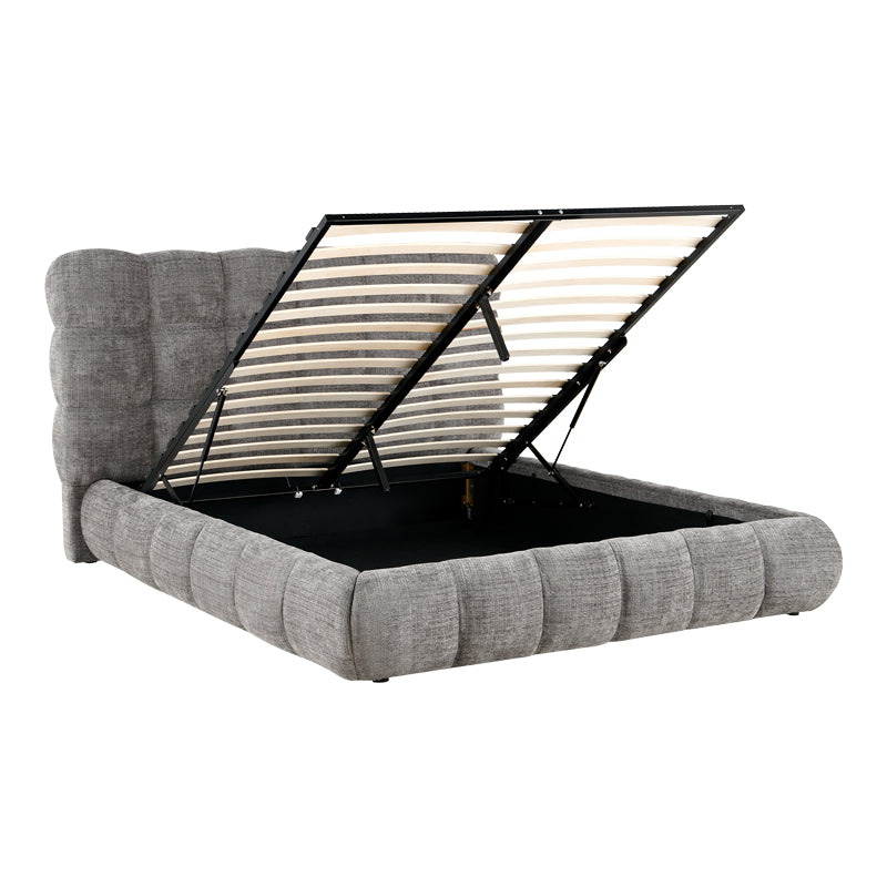 Pat dublu Abena, cu depozitare, bouclé, Diverse culori, 160x200 cm - Gri | SKU: 279-000030 | Pat dublu Abena, cu depozitare, bouclé, 160x200 cm, varianta Gri, produs pentru amenajarea locuinței, disponibil online în România la CasaMob