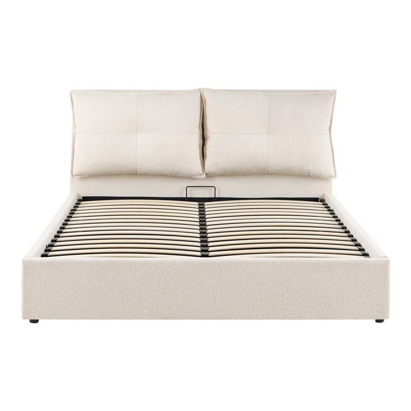 Pat dublu Dorma, cu depozitare, Diverse culori, 160x200 cm - Crem | SKU: 279-000025 | Pat dublu Dorma, cu depozitare, 160x200 cm, varianta Crem, produs pentru amenajarea locuinței, disponibil online în România la CasaMob