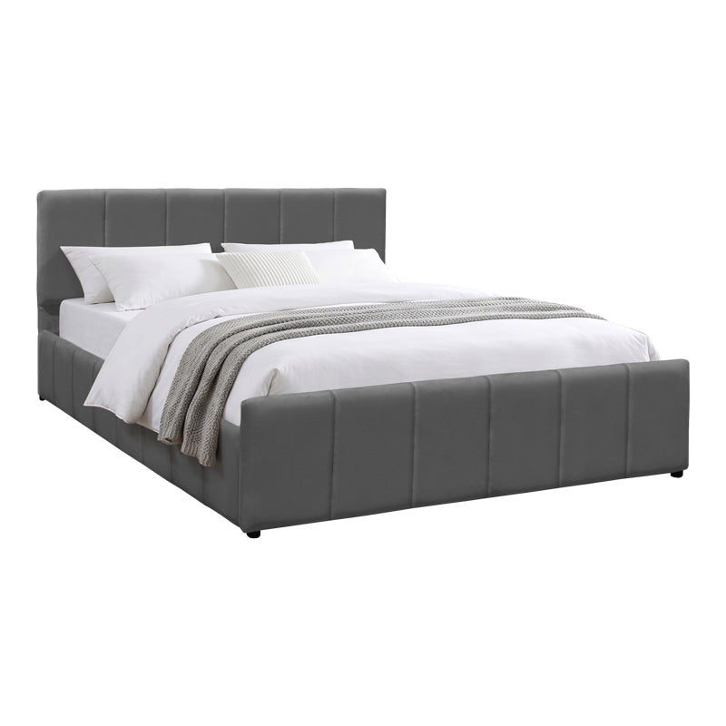 Pat dublu Doulia, catifea, Diverse culori, 150x200 cm - Antracit | SKU: 388-000047 | Pat dublu Doulia, catifea, 150x200 cm, varianta Antracit, produs pentru amenajarea locuinței, disponibil online în România la CasaMob