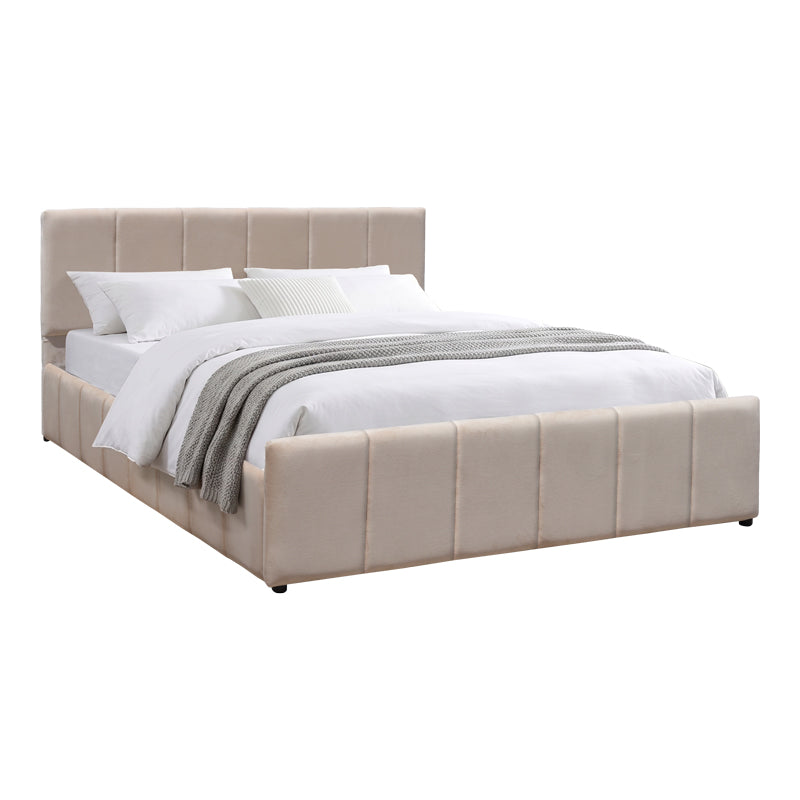 Pat dublu Doulia, catifea, Diverse culori, 150x200 cm - Bej | SKU: 388-000048 | Pat dublu Doulia, catifea, 150x200 cm, varianta Bej, produs pentru amenajarea locuinței, disponibil online în România la CasaMob