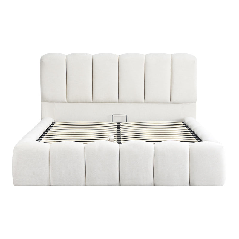 Pat dublu Narnia, cu depozitare, Diverse culori, 160x200 cm - Crem | SKU: 429-000003 | Pat dublu Narnia, cu depozitare, 160x200 cm, varianta Crem, produs pentru amenajarea locuinței, disponibil online în România la CasaMob