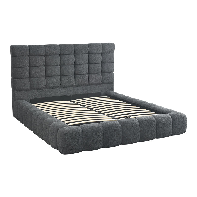 Pat dublu Pernant, cu depozitare, bouclé, Diverse culori, 160x200 cm - Antracit | SKU: 429-000004 | Pat dublu Pernant, cu depozitare, bouclé, 160x200 cm, varianta Antracit, produs pentru amenajarea locuinței, disponibil online în România la CasaMob