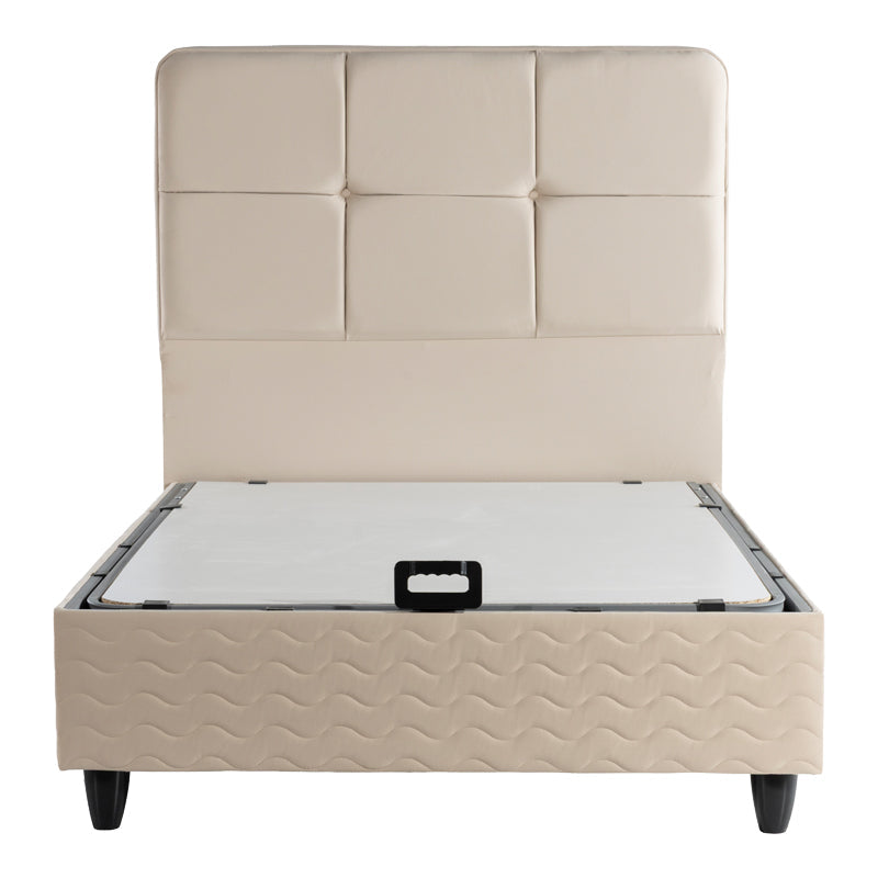 Pat dublu Semi-Double bed Punto, Crem, 120x200 cm
