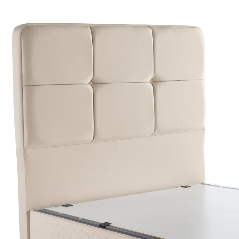 Pat dublu Semi-Double bed Punto, Crem, 120x200 cm