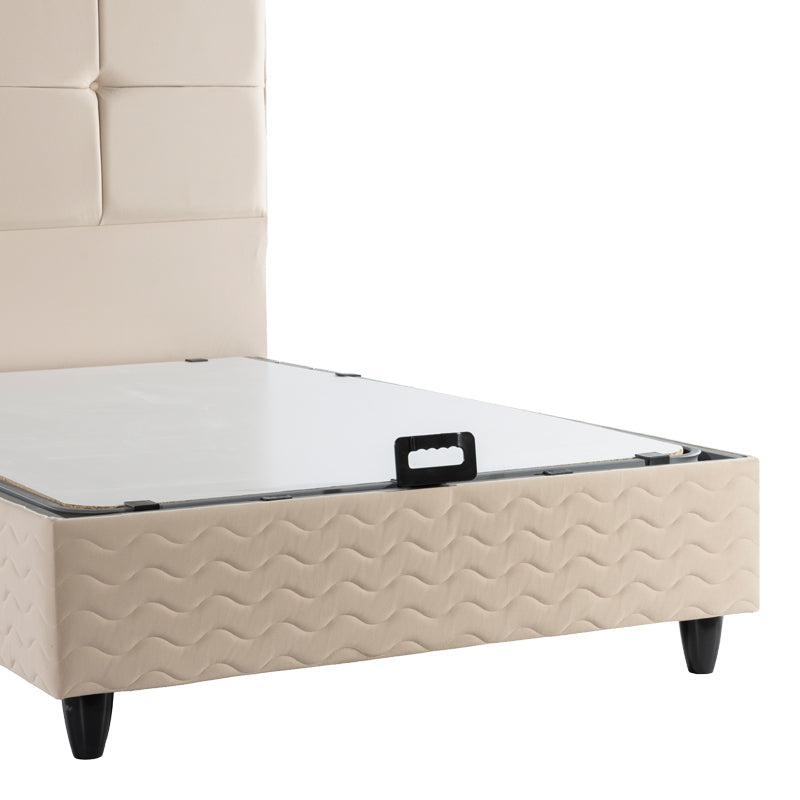 Pat dublu Semi-Double bed Punto, Crem, 120x200 cm