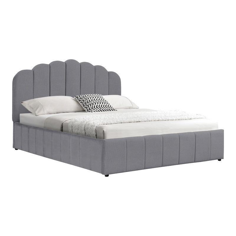 Pat dublu Tatiana stofă light gri cu spațiu de depozitare, Gri deschis, 120x200 cm - Light Grey