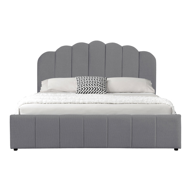Pat dublu Tatiana stofă light gri cu spațiu de depozitare, Gri deschis, 120x200 cm - Light Grey