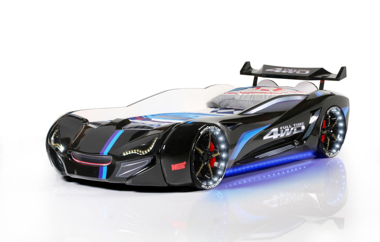 Pat masinuta Knight Rider, Negru, 235x60x130 cm