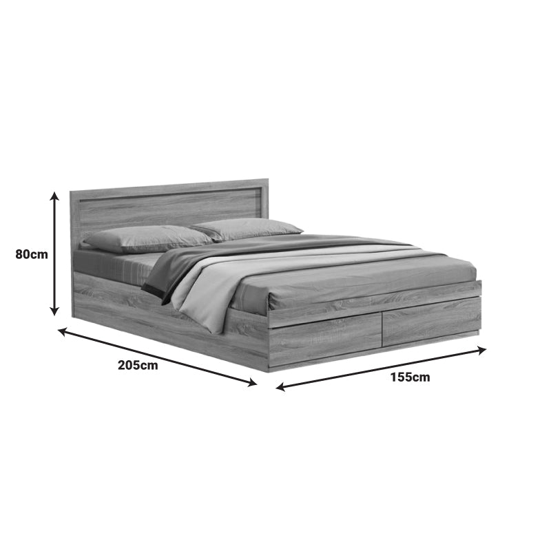Pat cu sertar Olympus, Lemn, Diverse culori, 150x200 cm - Stejar