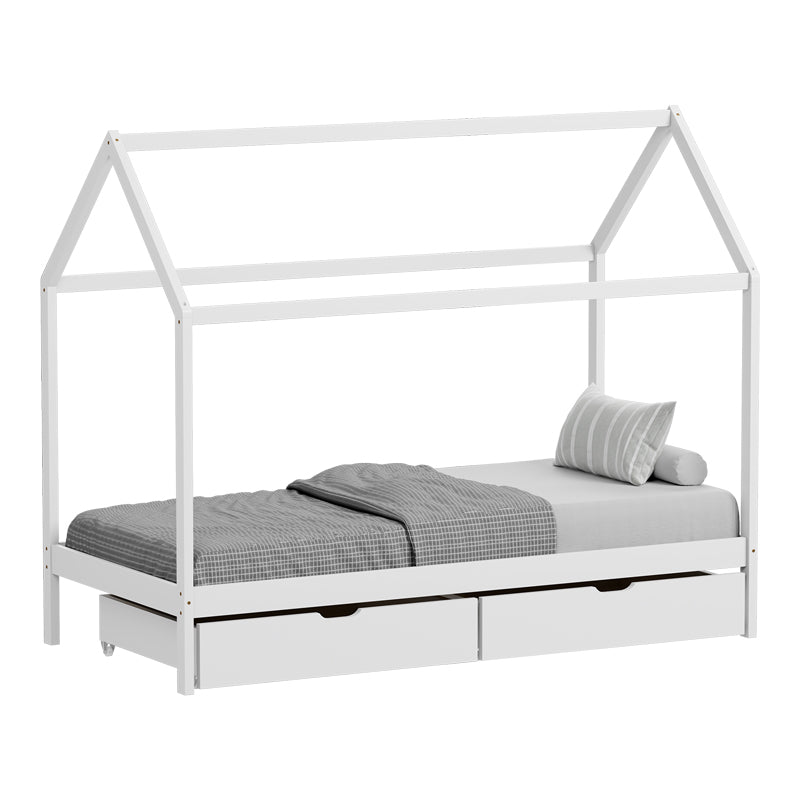 Pat copii Mellin, 2 sertare, Lemn de pin, 90x190 cm - Pat copii Mellin, 2 sertare, Lemn de pin, 90x190 cm