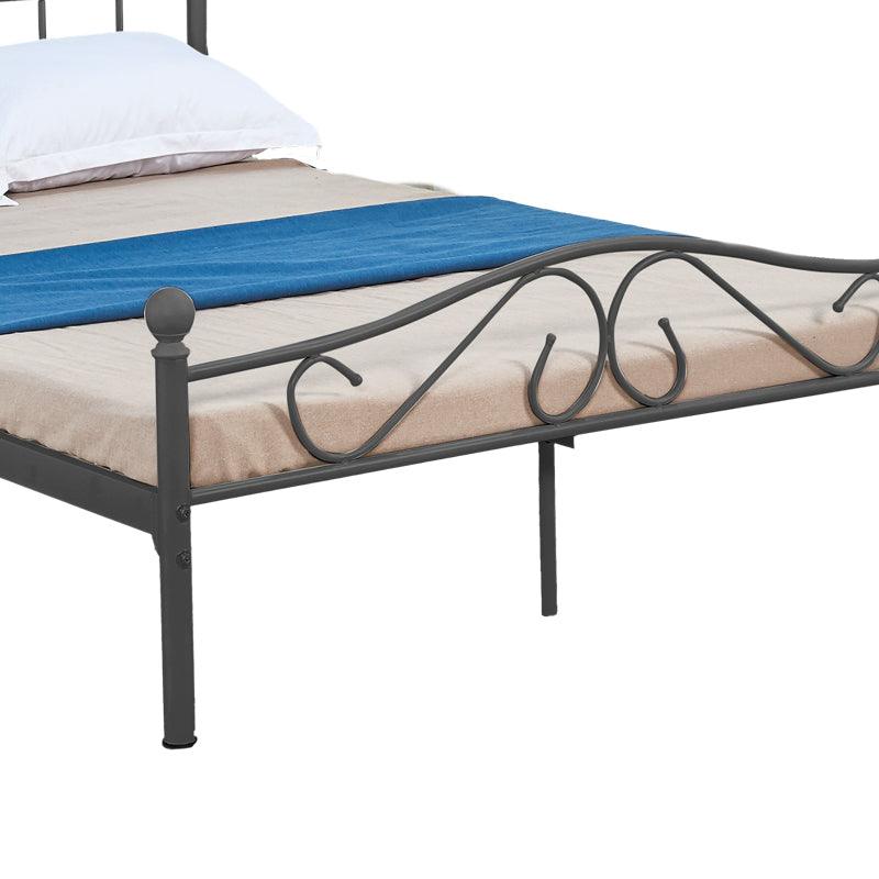 Pat Yorick metal, Alb - Negru, 140x190x99 cm - Negru