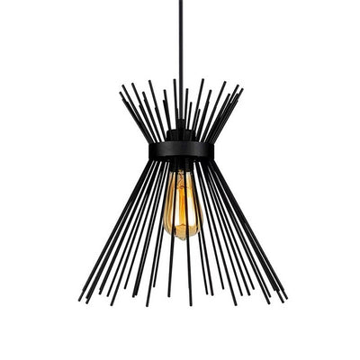 Plafoniera cu design tip lumânare, metal, negru, D25x30 cm