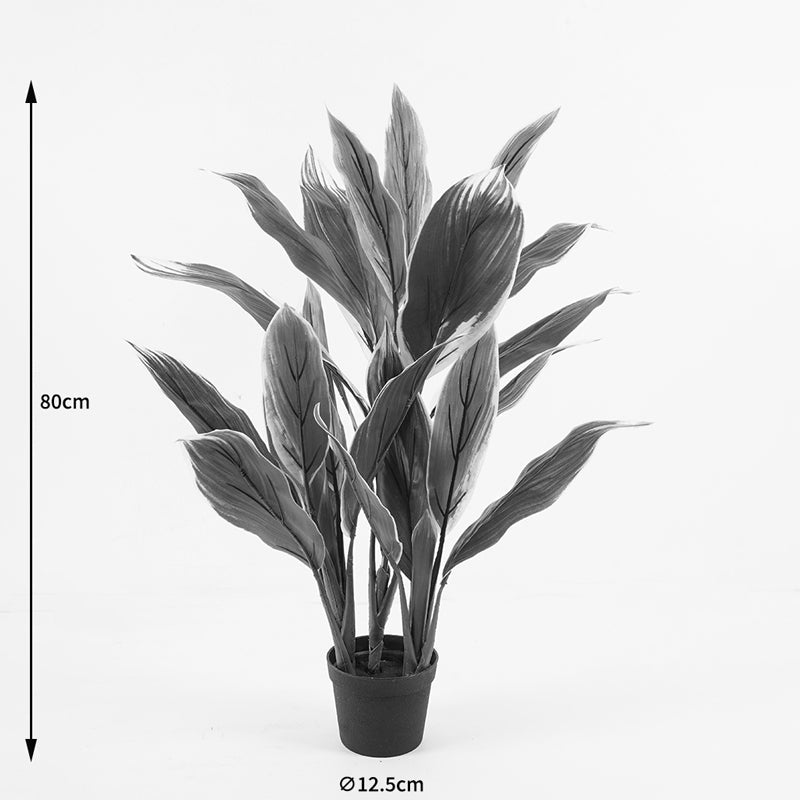 Planta decorativă artificială cu ghiveci, Cycas, Plastic, Verde, 55x80 cm