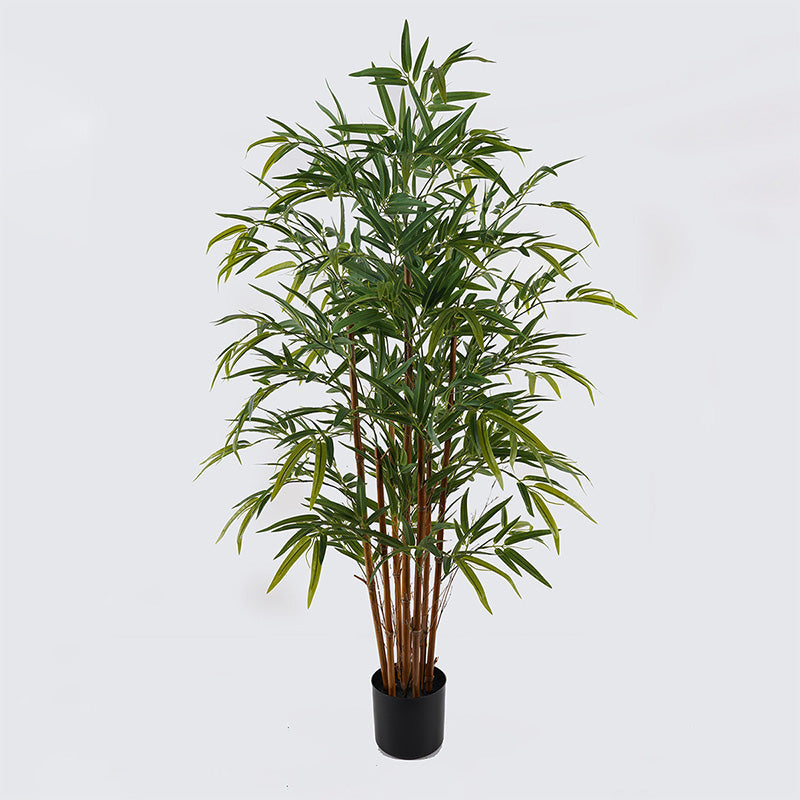 Plantă decorativă cu ghiveci Rhapis Palm, Plastic, Verde, 80x180 cm