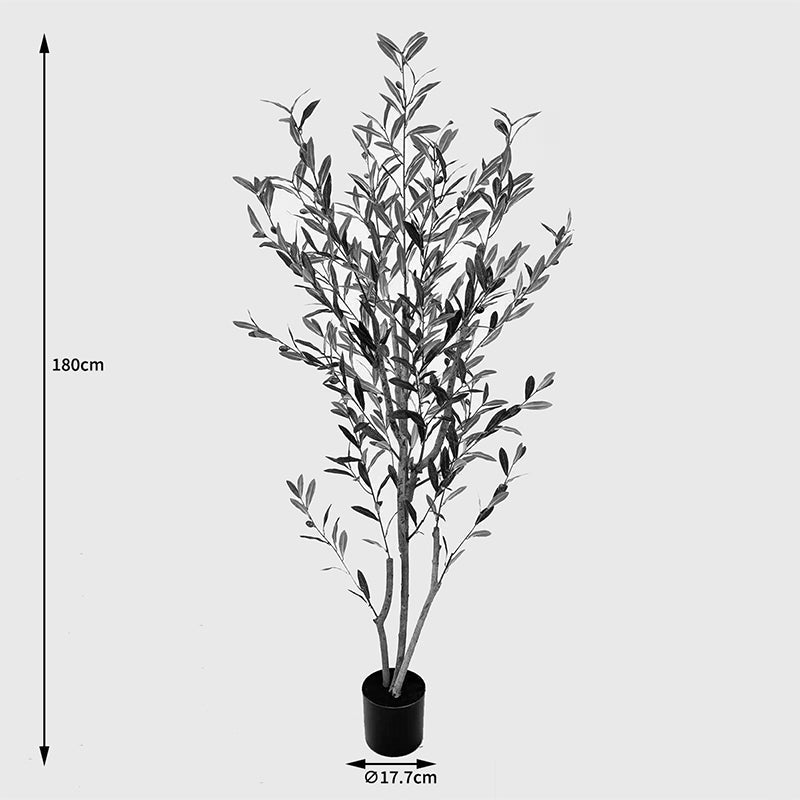 Plantă decorativă în ghiveci, Olia, Plastic, Verde, 65x55x180 cm