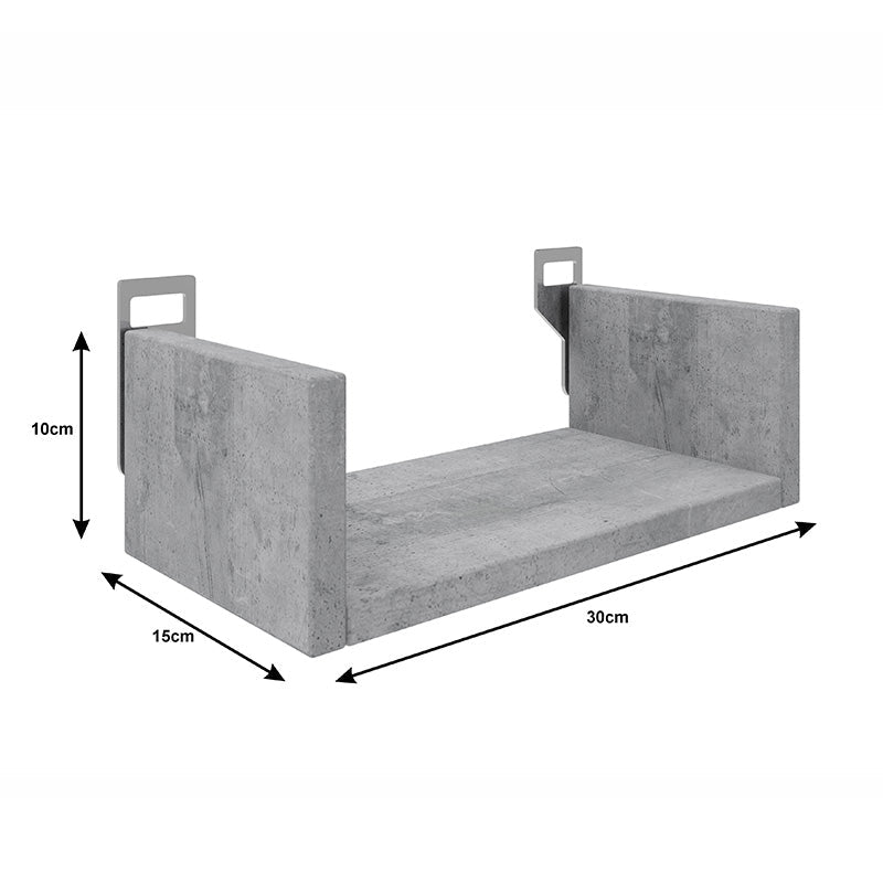 Raft de perete cu spatiu de depozitare, Derva, Lemn, Diverse culori, 30x15x10 cm - Stejar