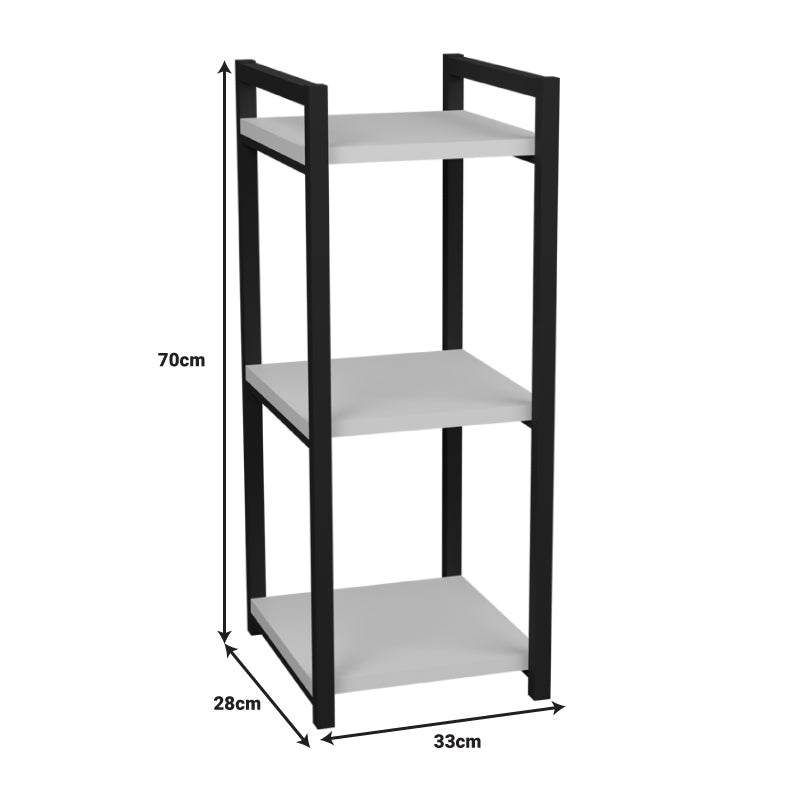 Raft bucatarie Harvey, negru - alb, 33x28x70 cm