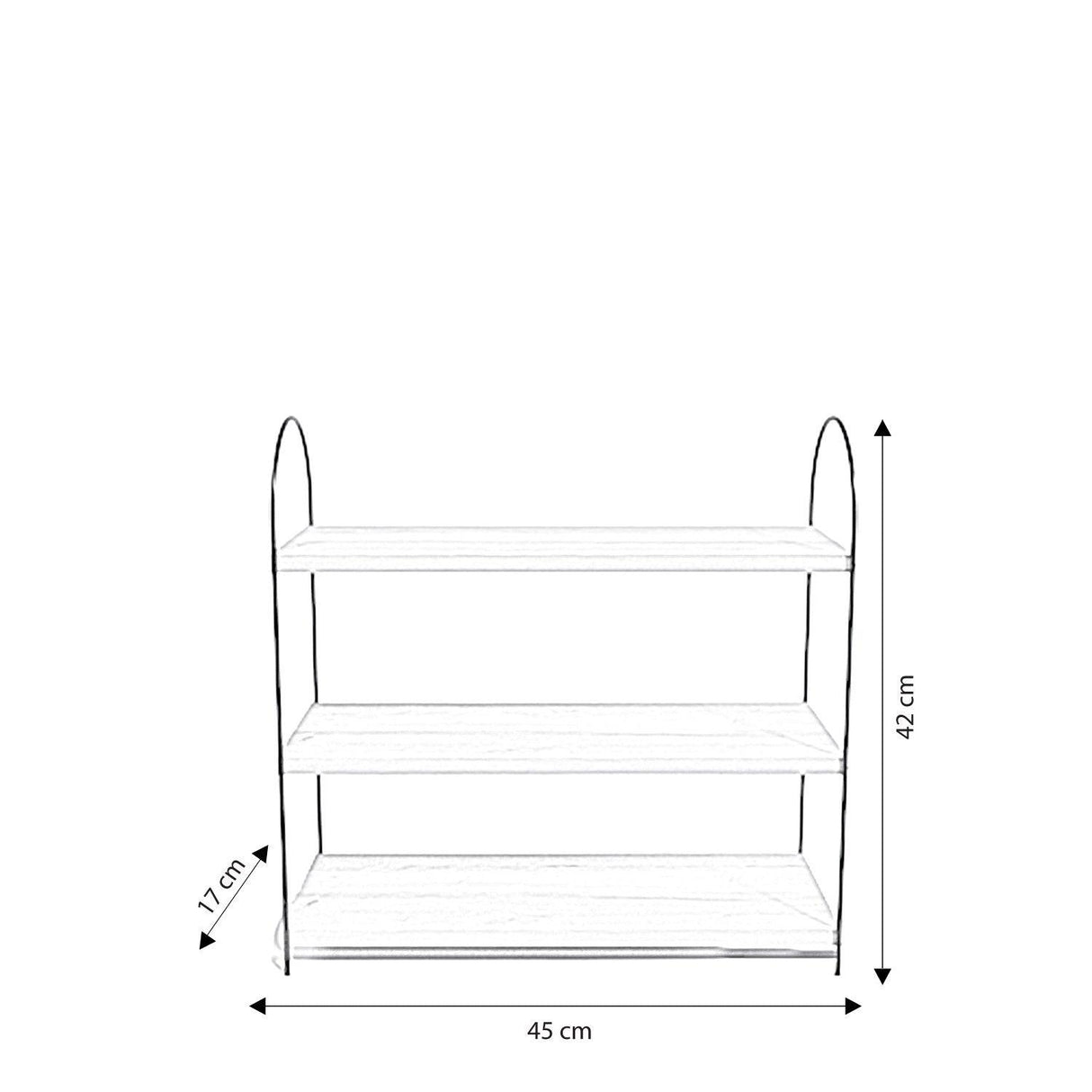 Raft De Bucatarie Hamm cu 3 Rafturi, Stejar, 45x42x17 cm