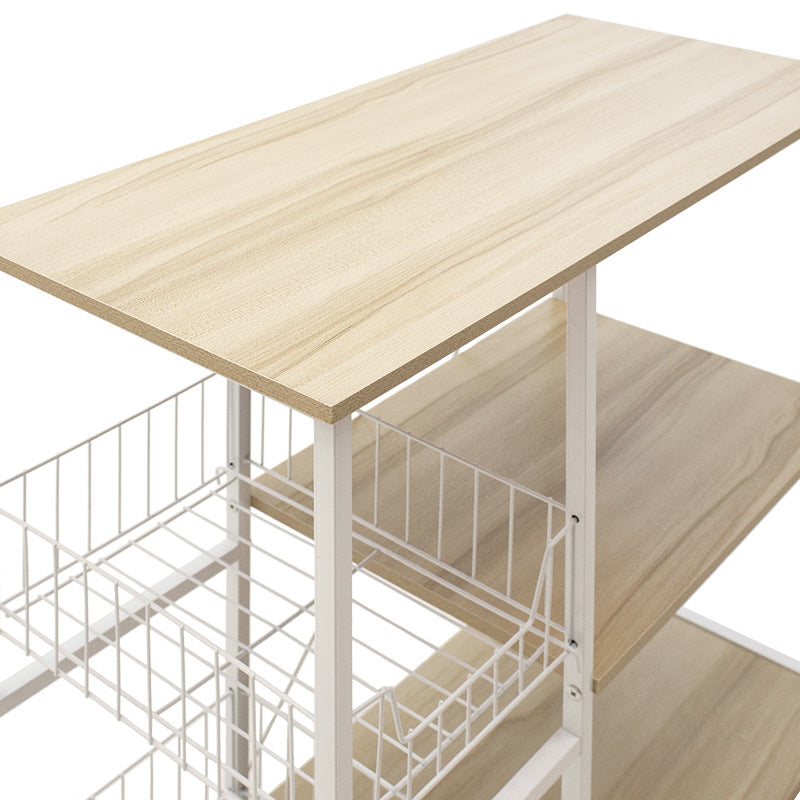 Raft de Bucatarie Noon cu, alb-Natural, 80x34x75 cm