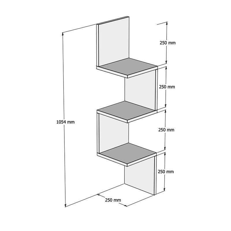 Raft de colt Insta, Alb - Nuc, 25x25x105 cm - Nuc