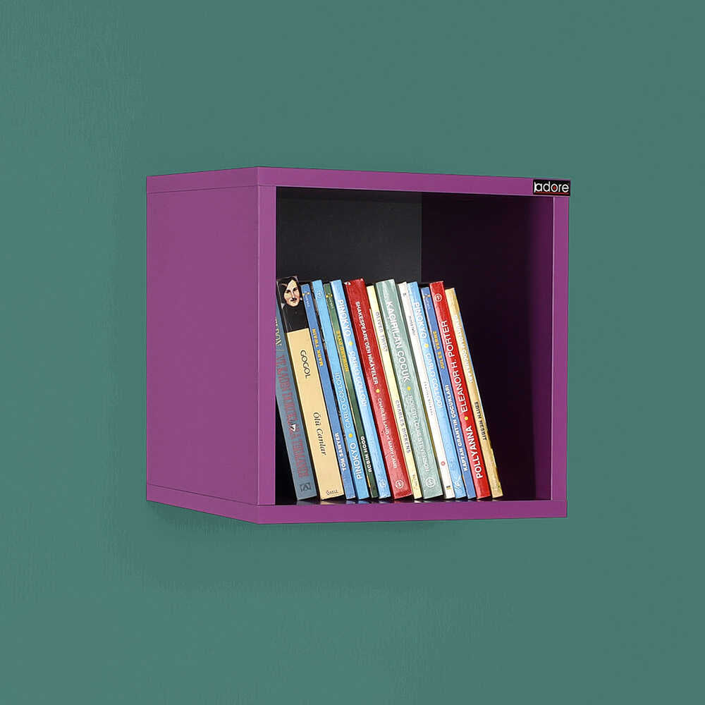 Raft de perete RAF-033-DD-1 Home Collection®, 33x33x19 cm - Mov | SKU: RAF-033-DD-1, RAF-033-OO-1, RAF-033-FF-1, RAF-033-UU-1