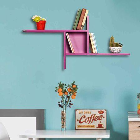 Raft de perete RAF-04-DD-1 Home Collection® Windmill cu 3 Compartimente, 100x50x18 cm - Mov | SKU: RAF-04-UU-1