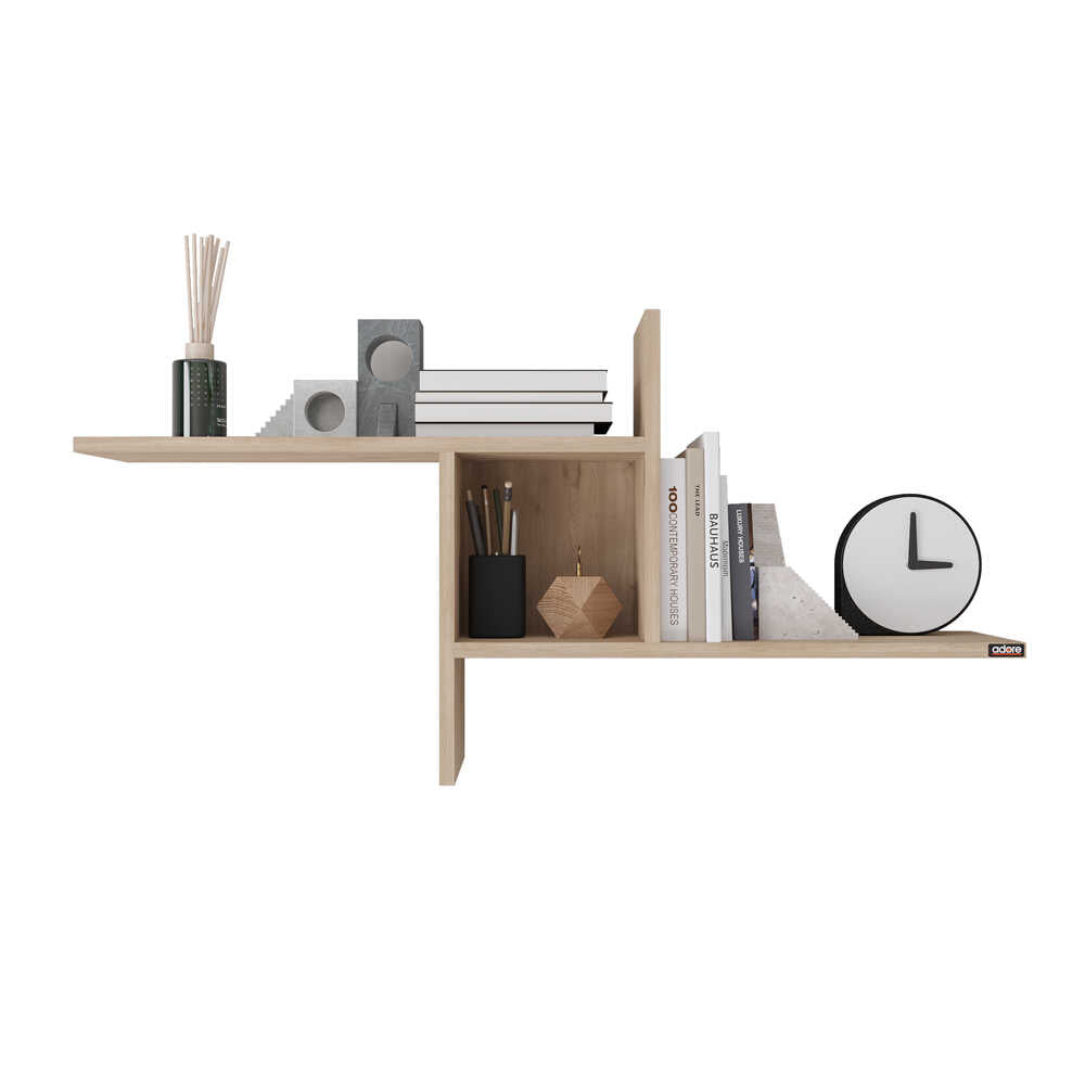 Raft de perete RAF-04-DD-1 Home Collection® Windmill cu 3 Compartimente, 100x50x18 cm - Stejar | SKU: RAF-04-FF-1