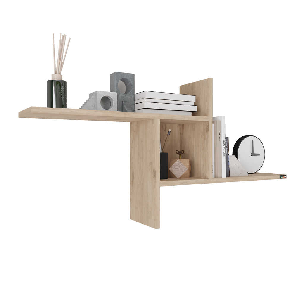 Raft de perete RAF-04-DD-1 Home Collection® Windmill cu 3 Compartimente, 100x50x18 cm - Stejar | SKU: RAF-04-FF-1