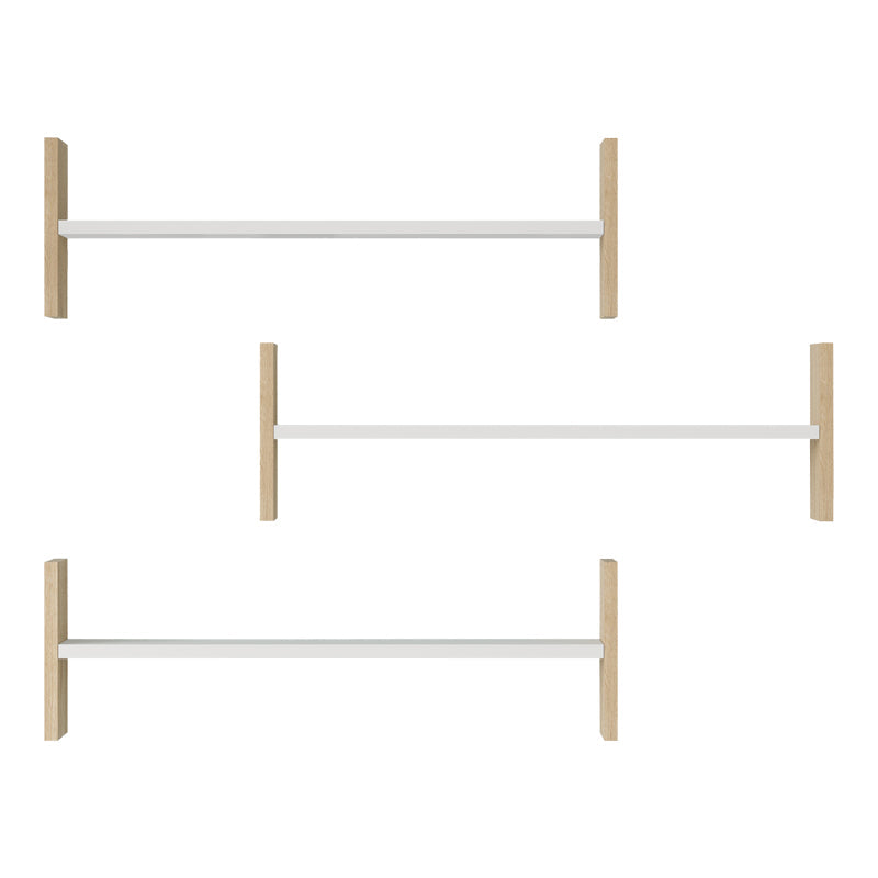 Raft de perete Mento, MDF, 76x15x24 cm - Alb-Stejar