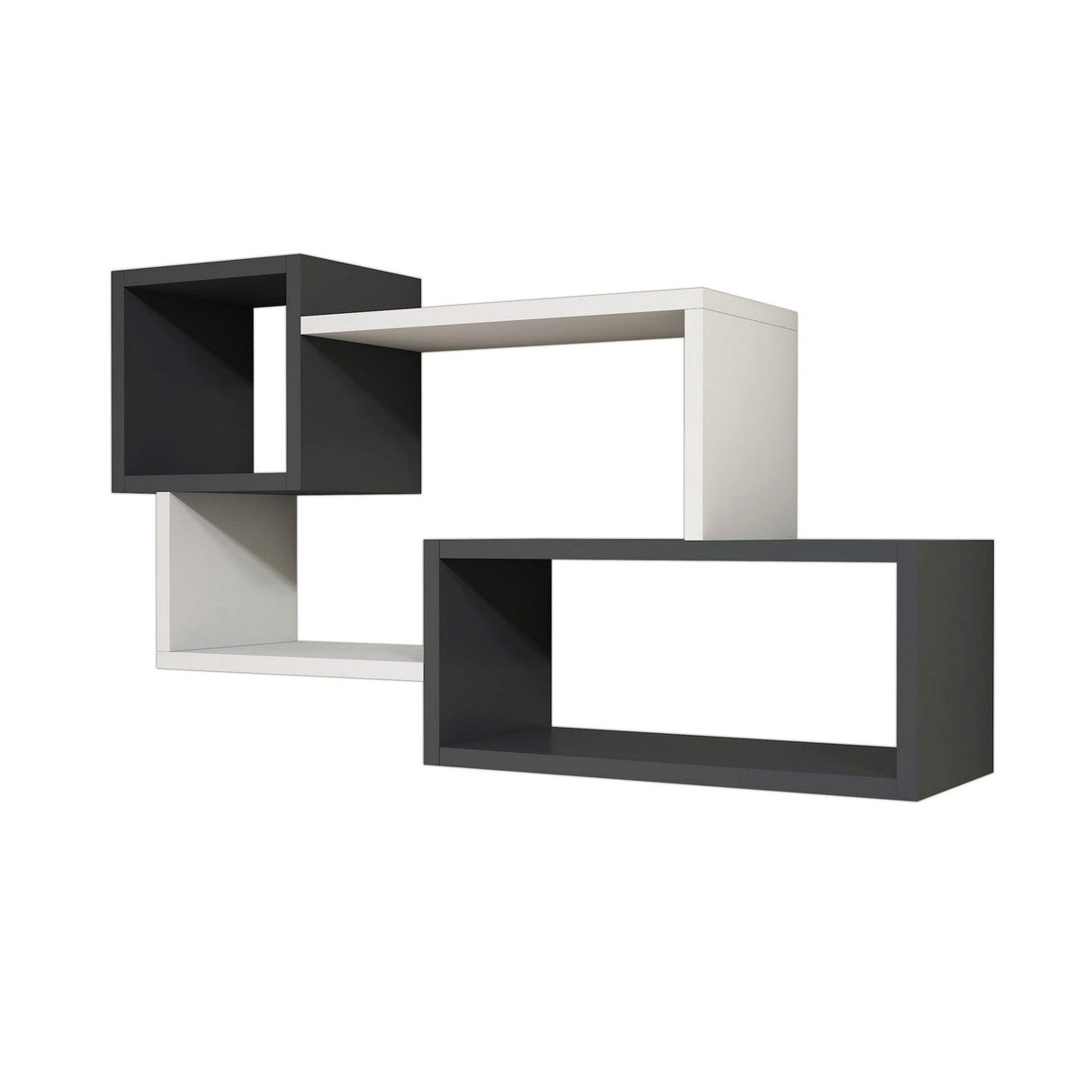 Raft de perete Domino, Antracit / Alb, 91x51x20 cm