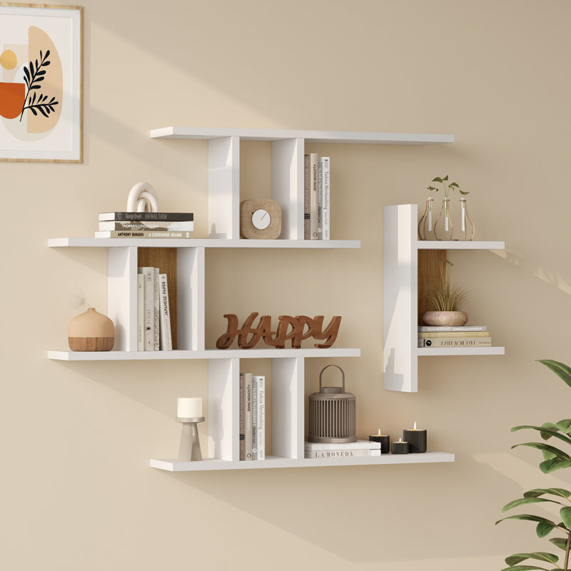 Raft de perete Ledia, MDF, 111x15x78 cm - Raft de perete Ledia, MDF, 111x15x78 cm - 176-000237