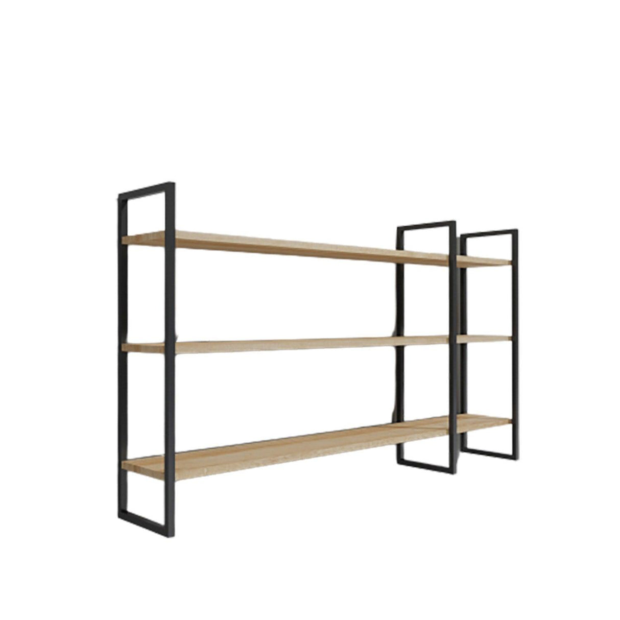 Raft De Perete Raiden cu 3 Rafturi si cadru Metal, Stejar, 140x90x25 cm