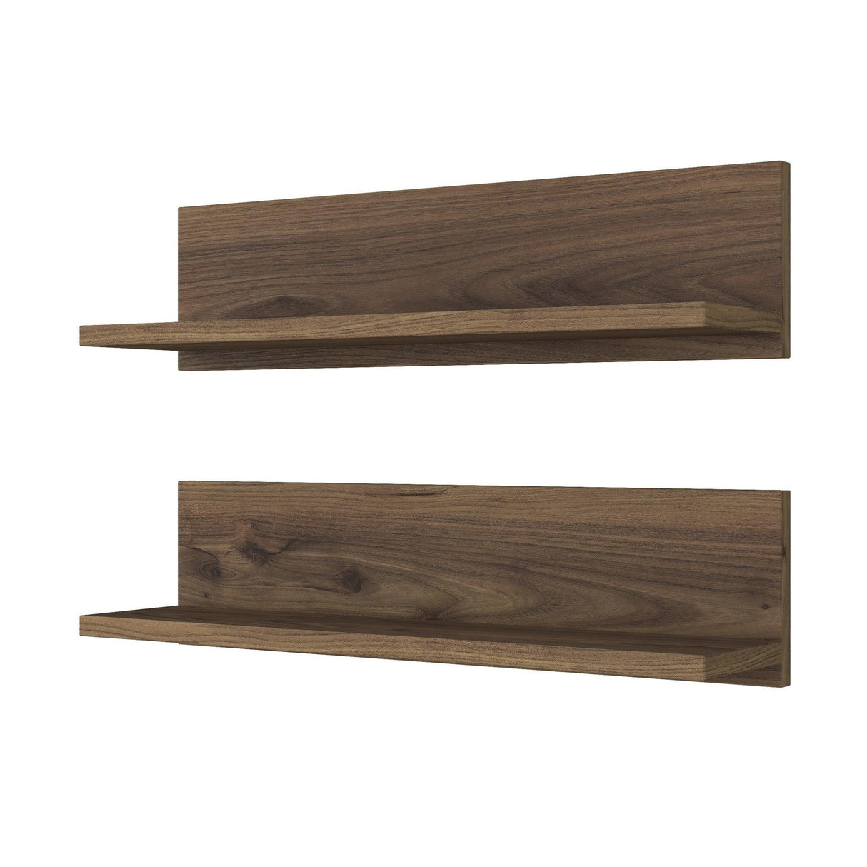 Raft de perete Stake cu 2 etajere, Nuc, 60x15x13 cm