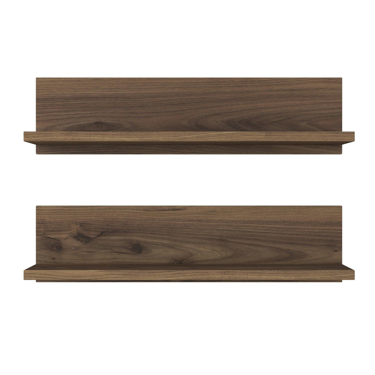 Raft de perete Stake cu 2 etajere, Nuc, 60x15x13 cm